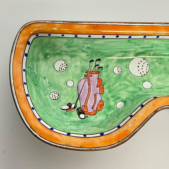 Kelvin Chen Enamel Copper Sunglasses Glasses Holder Dish Golf Tennis - Picture 3 of 6